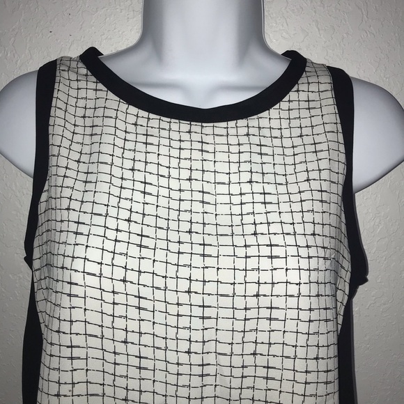 2/$20 Monteau Sleeveless Black White Plaid? Top XS - Picture 4 of 7